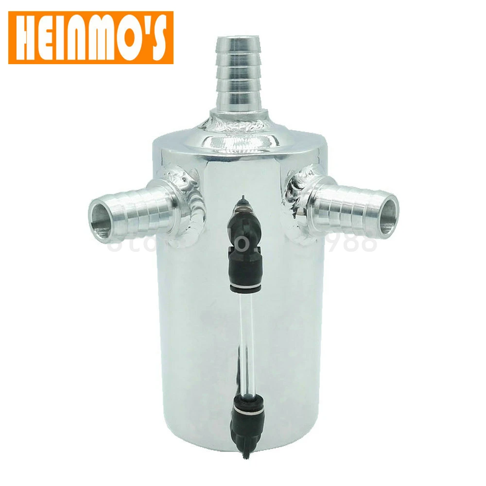 

0.5L 19mm 3/4" BARB POLISHED ALUMINIUM BREATHER TANK OIL CATCH CAN RESERVOIR Height 138mm