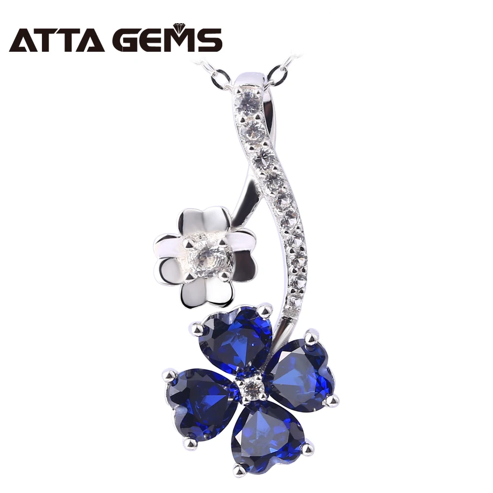 

Blue Sapphire Sterling Silver Pendants For Women Fine Jewelry Design Women Wedding Birthday Party Gifts Created Sapphire Pendant