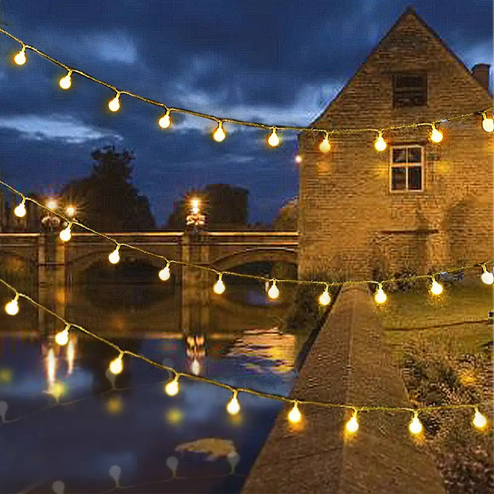 10 Led Globe Bulb String Light Outdoor 2xaa Battery Powered Fairy Lamp Waterproof Garland Lights Ball Indoor Decor
