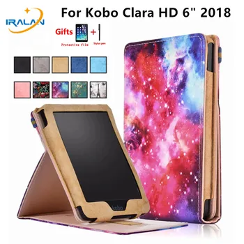 

Case For Kobo Clara Clear HD N249 Auto Wake Sleep Flip Leather Stand Case Cover For Kobo Clara HD 6'' 2018 eReader+Film+Stylus
