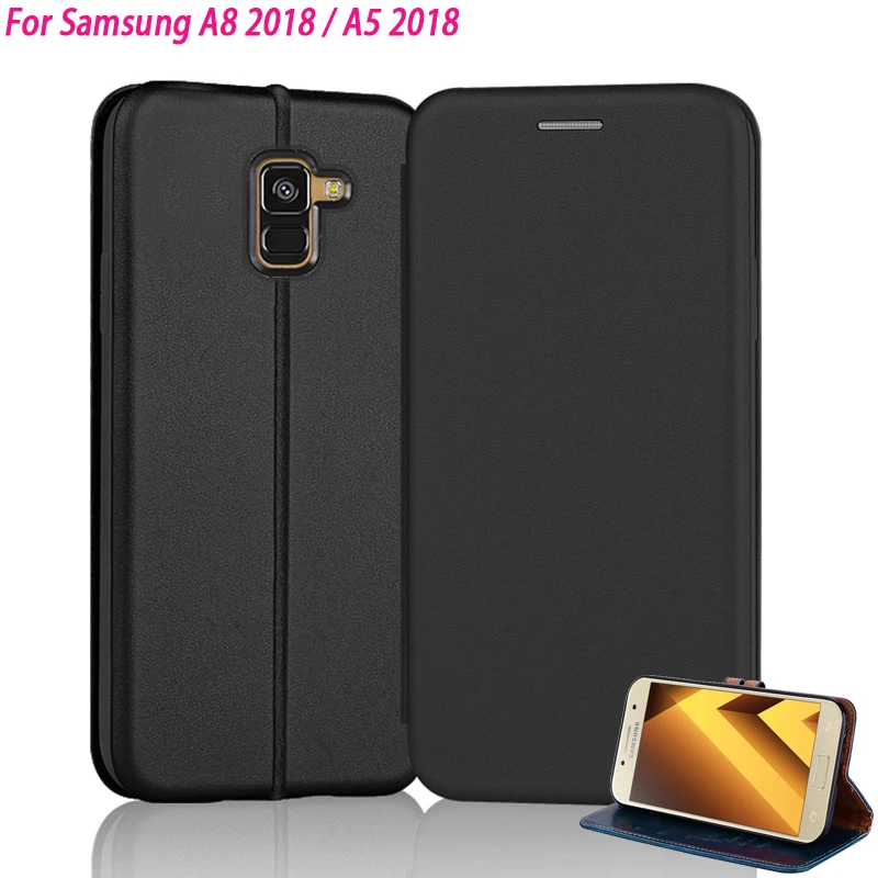 Yonlintan кожаный магнитный чехол для samsung galaxy A5 2018 8 A8 флип 5 6 &quotcoque на заднюю панель