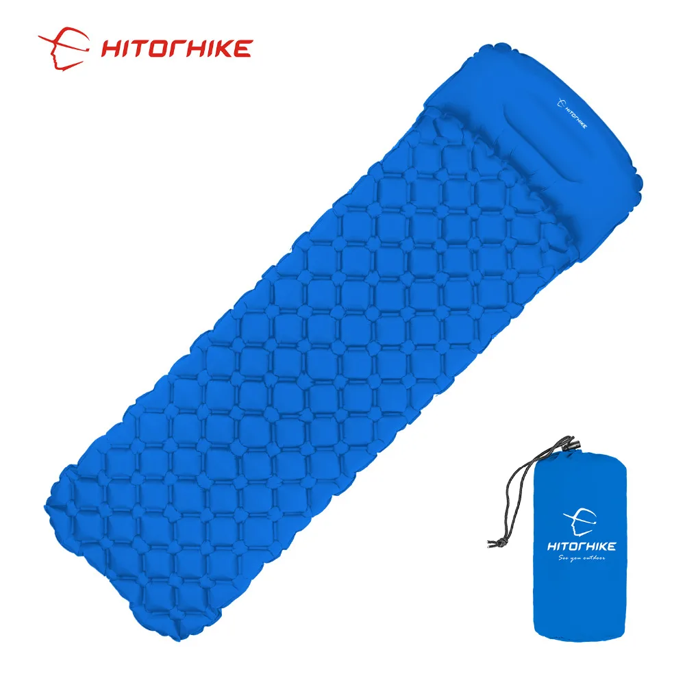 Almofada de Dormir Cama de ar Colchão com Travesseiro Hitorhike Almofada Inflável Única Acampamento Moistureproof Esteiras Super Leve Portátil 522g 24 Acampamento Moistureproof Esteiras Cama de Ar Super
