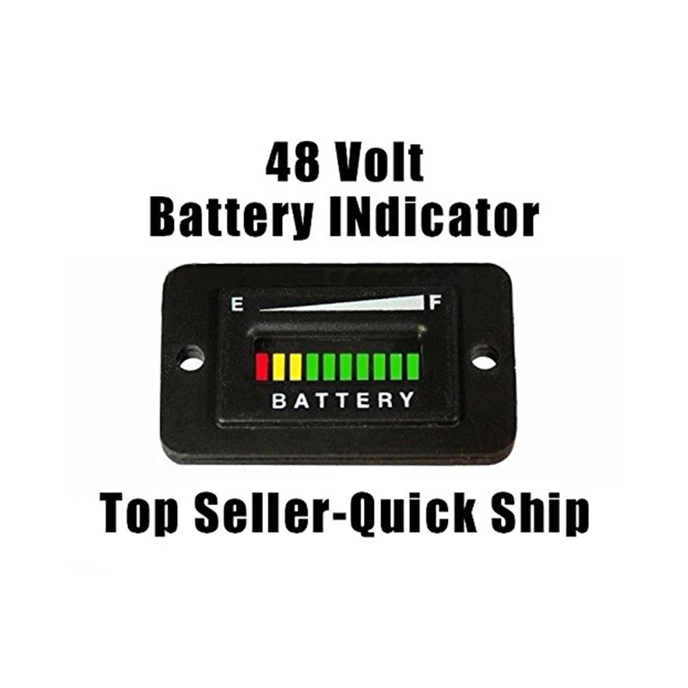 Rl-bi003 10 Segment 48v Led Battery Indicator And Hour Meter For Golf Carts  Yacht,rv,motorcycle,forklift .scooter Etc - Motorcycle Light Assembly -  AliExpress