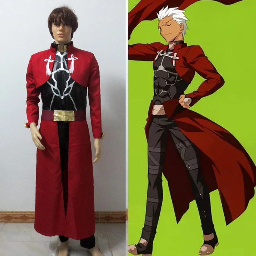 Красный Fate Stay Night Archer Emiya Shirou костюмы для косплея на заказ любого размера |