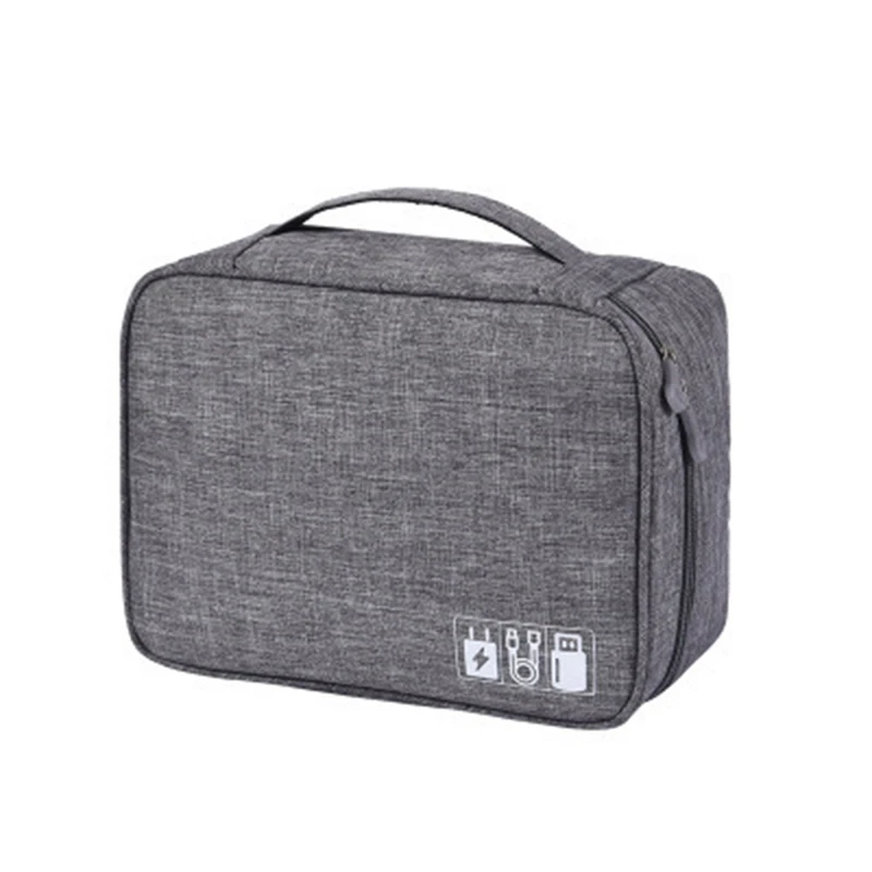 

Gray Digital Storage Bag USB Data Cable Organizer Earphone Wire Bag Pen Power Bank Travel Kit Case Pouch Electronics Accessories