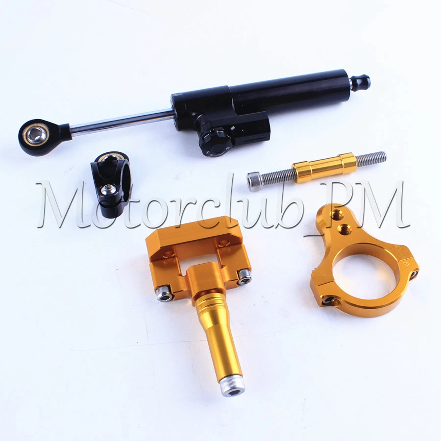 

New Motorcycle Steering Damper Stabilizer with Mounting Bracket Kit For Yamaha YZF R3 2014-2016 Gold Aluminum High Quality