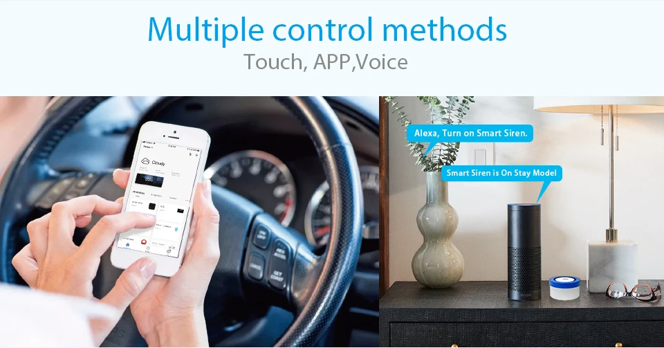 WiFi Беспроводная сирена Домашняя безопасность WiFi сигнализация умная сирена Tuya совместима с Alexa/Google Home