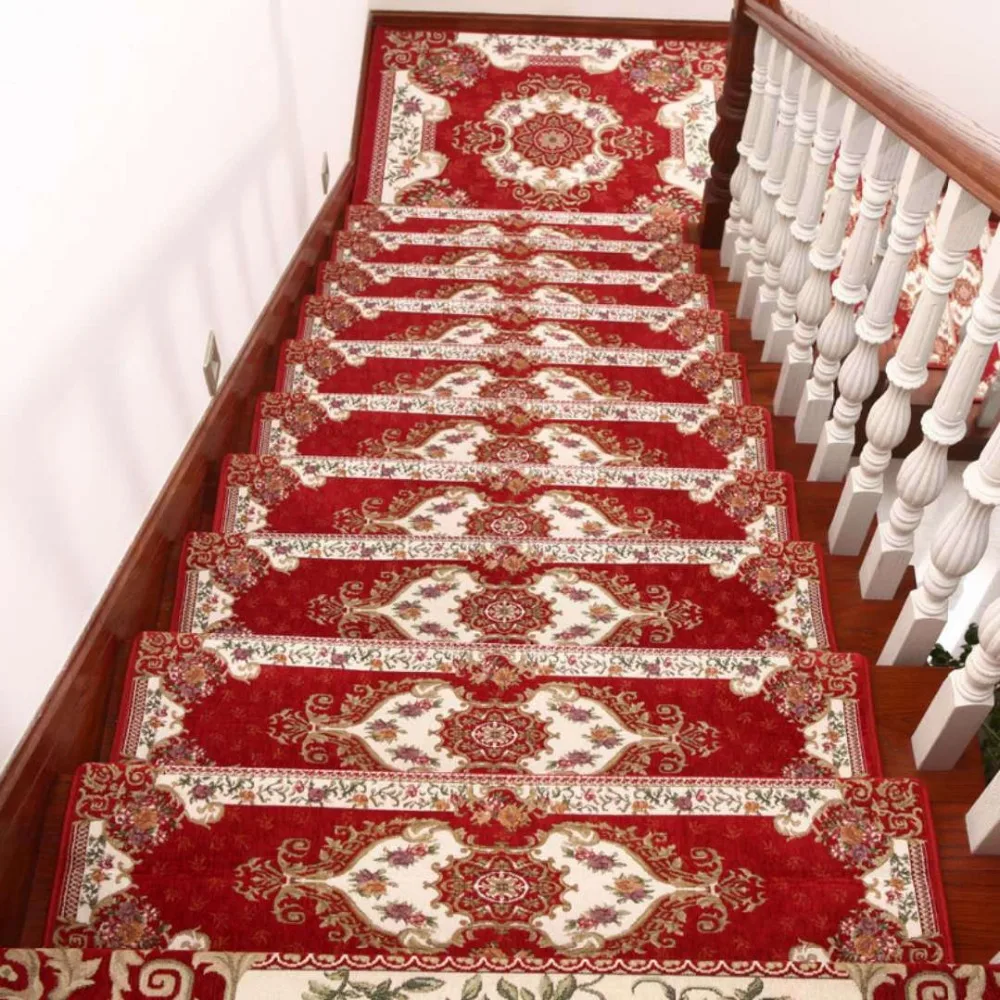beibehang 1set/13pcs Upscale European stair tread mat glue-free non-slip footrest corridor carpet living High-end stair step mat beibehang 1set/13pcs Upscale European stair tread mat glue-free non-slip footrest corridor carpet living High-end stair step mat