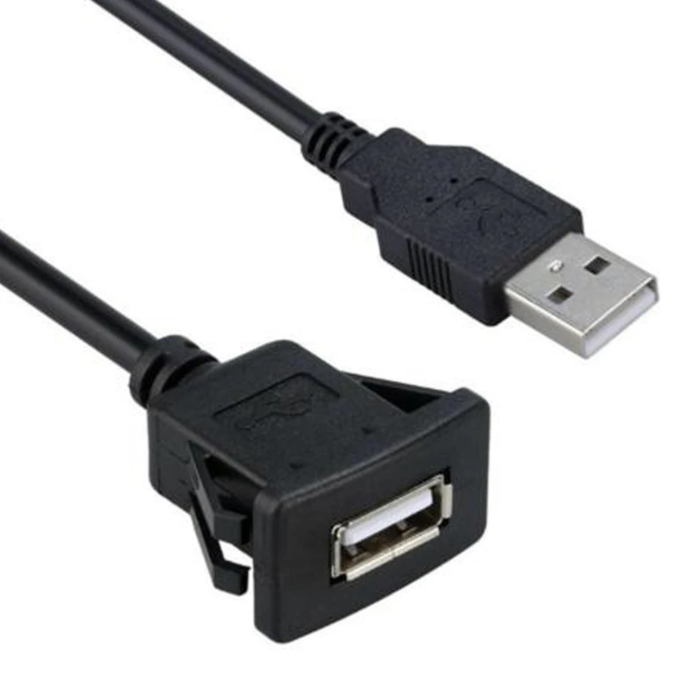 1 м 2 м Удлинительный кабель Многофункциональный квадратный круглый тире доска мужчин и женщин USB 2,0 зарядный Соединительный кабель для разъема панели автомобиля звук - Цвет: Square 1m