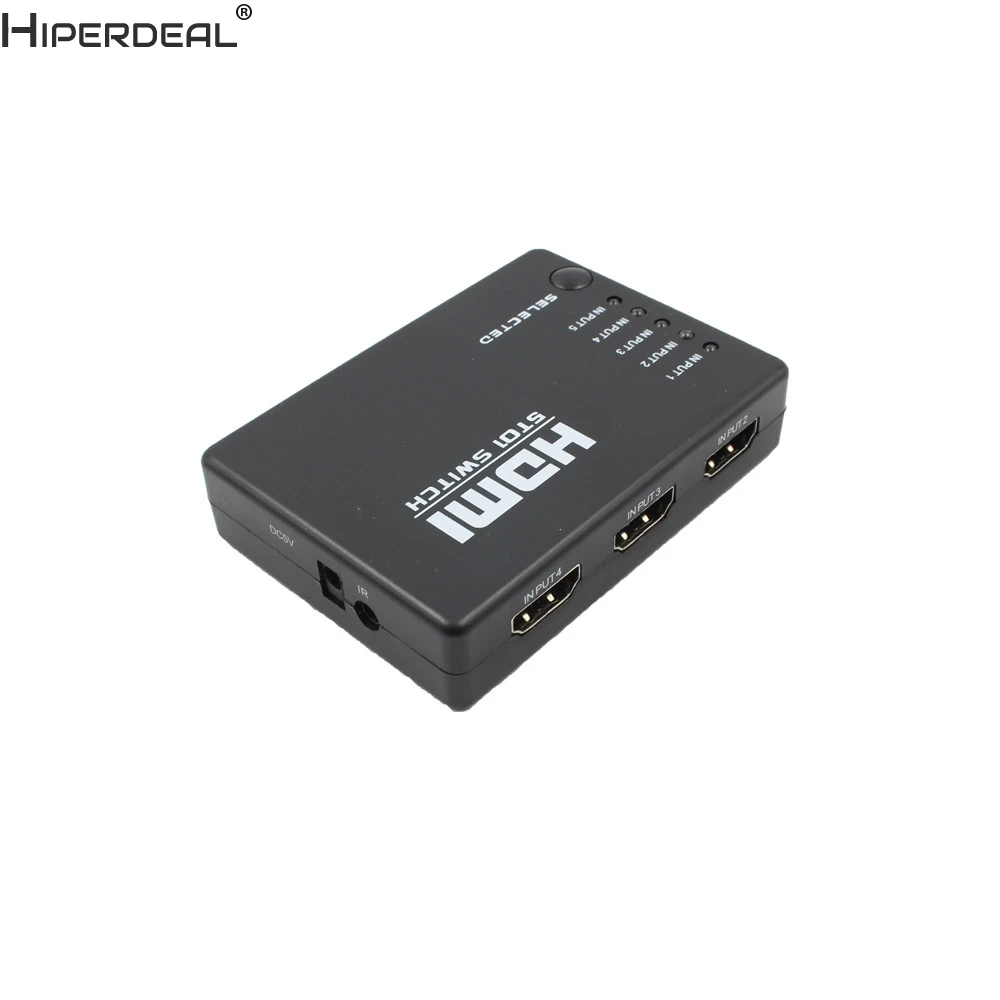 HIPERDEAL 5 портов 1080P видео HDMI коммутатор разветвитель для HDTV DVD PS3+ ИК пульт дистанционного управления