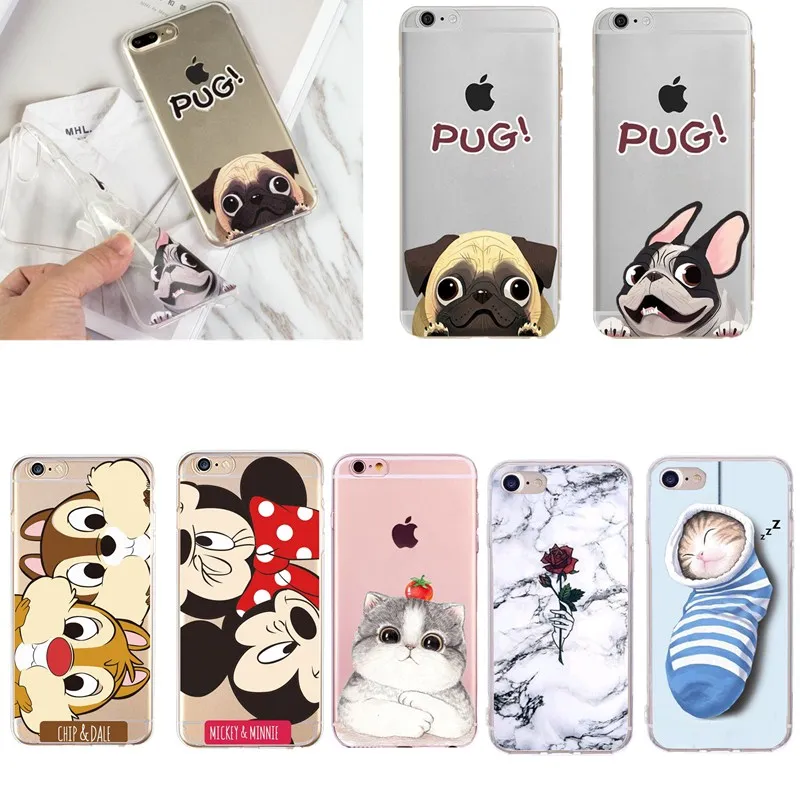 Мягкий ТПУ для Capinha iphone 7plus 6S 6 7 8 5 5S 5SE X 10 XR милый силиконовый чехол с рисунком