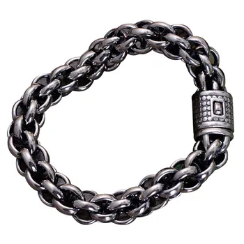 

Jade Angel Sterling Silver Chunky Rolo Chain Link Men Bracelet Thanksgiving Gifts Birthday Gifts Father's Day Gifts