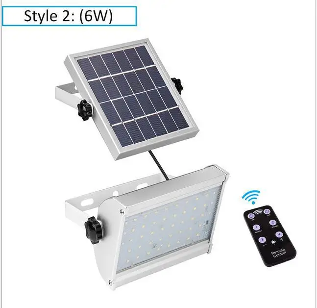 Светодиодный солнечный светильник, супер яркий, 1500lm, 12 Вт, точечный светильник, беспроводной, уличный, водонепроницаемый, садовый, на солнечной энергии, лампа с дистанционным управлением - Испускаемый цвет: 6W with 46 Leds