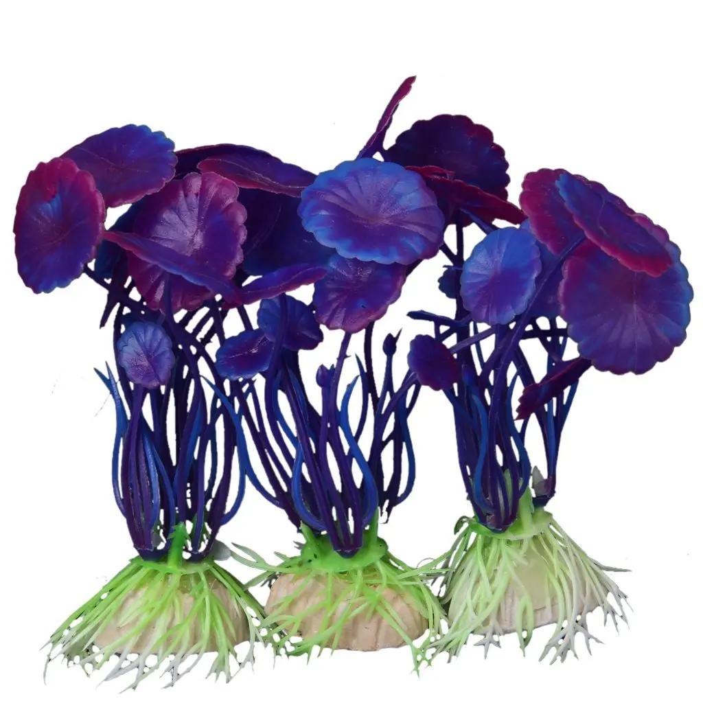 

3pcs fish tank aquarium plants aquarium Decoration - Purple