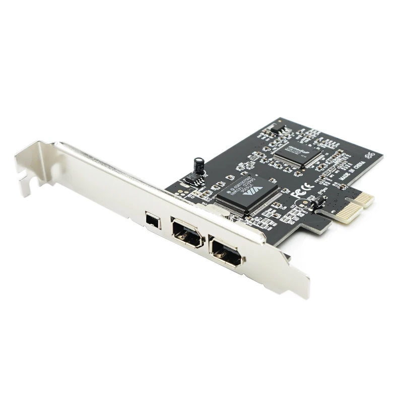 PCIe с 6 контактами PCI-E FIREWIRE 400 IEEE 1394 карты через чипсет работают WIN7 MAC OS pci-e до 1394 a b с кабелем