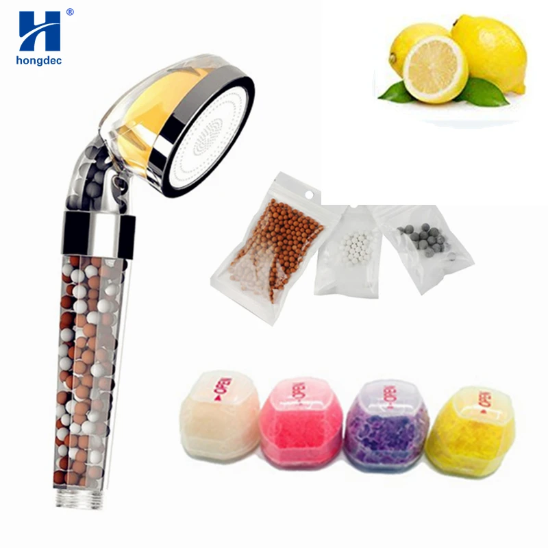 Hongdec Saving Water Vitamin C filter hand held Shower Head Replacement Vitamin C ion ball