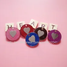 Новое поступление 30*30 мм жетоны в форме сердца из цинкового сплава Жетоны для питомцев 600 шт/партия разные цвета Жетоны для домашних животных