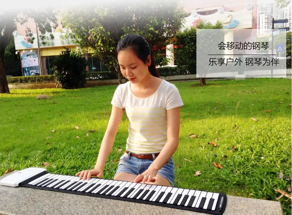

Multifunction 61 Keys Silicone Piano Flexible Roll-Up Piano Roll Up Piano USB MIDI Electronic Keyboard Hand Roll Piano Portable