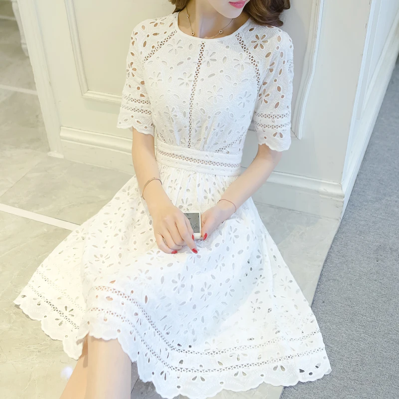 White Embroidered Dress