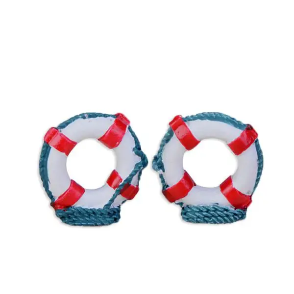 2Pcs Mediterranean Style Decorative Life Buoy Home Marine Beach Decor