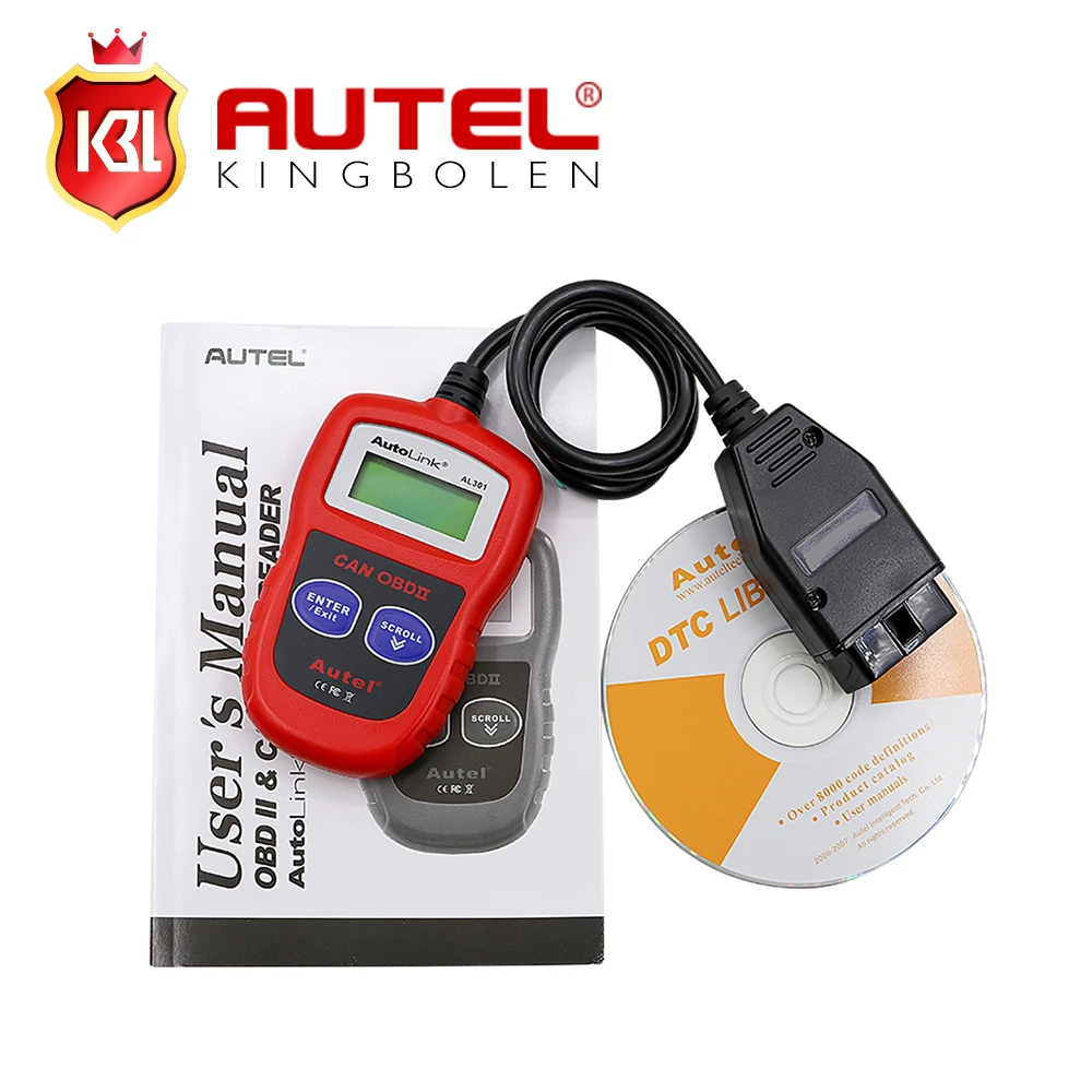 Autel Автоссылка AL301 OBD II& CAN код ридер Авто ссылка AL-301 Авто диагностическое сканирование обновление Официальный сайт