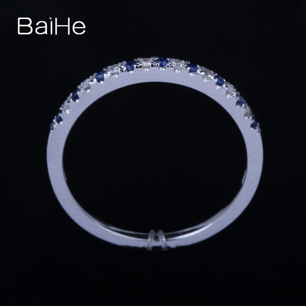 BAIHE однотонное 10K белое золото всего 0 2 карата круглые натуральные бриллианты