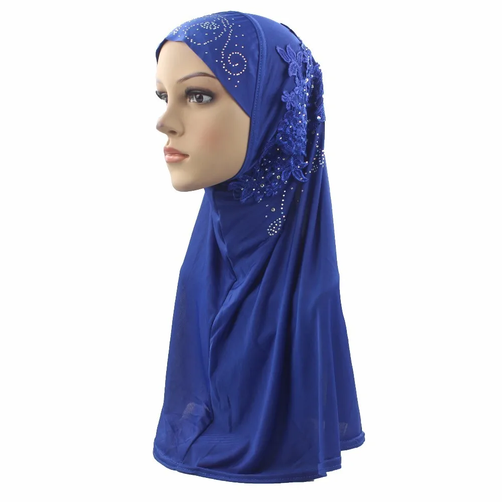 

10 Pieces Muslim Hijabs Sewing Embroidery Flower Pattern Diamond on Scarf for Women/Girls Wholesale