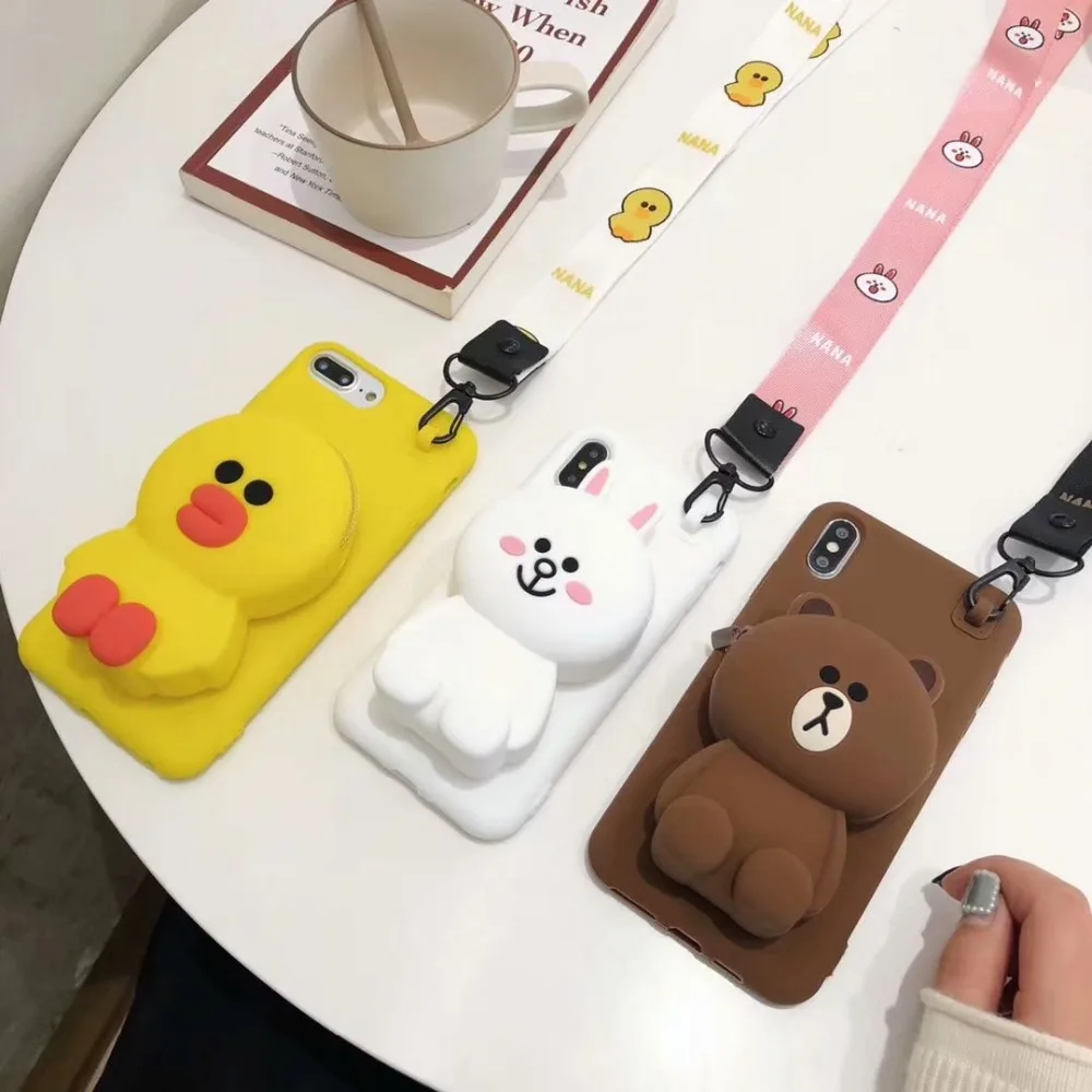 ORYKSZ милый мультяшный медведь ручной Чехол для iPhone X XR XS Max 6 6s 7 8 Plus Мягкий