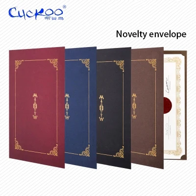 

Honor certificate classical retro nevelty gilding envelope A4 certificate cover letter paper contract document folder 6 pcs/set