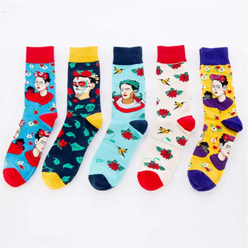 

2018 Be riotous with colour New Pattern Christmas Series Pure Cotton In Personality Cartoon Man happy Male Socks