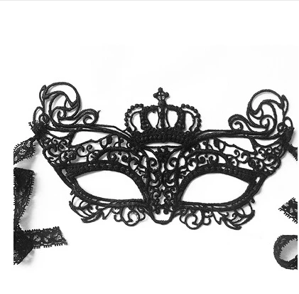 Nightclub queen! Sexy lingerie Black Lace Hollow Goggles Mask Catwoman uniform temptation