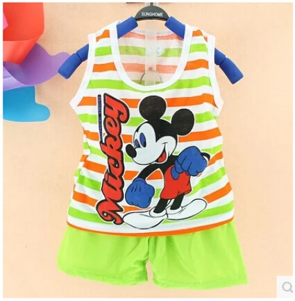 

2019 Summer Children's Two-piece set Cotton Set Children's Suit Girls Boys Suits