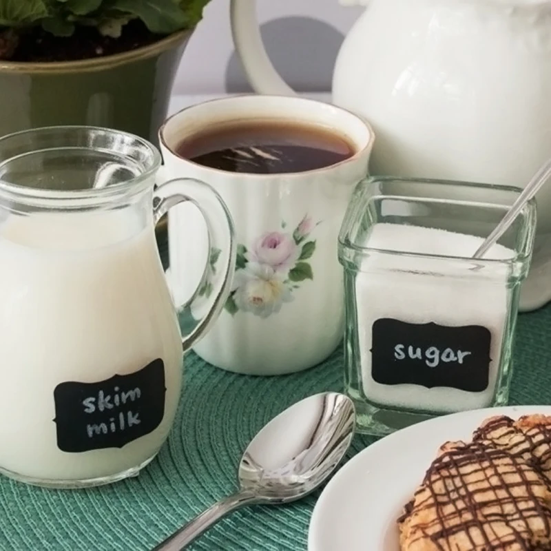 100Pcs Blackboard Sticker Reusable Kitchen Label Stickers Jam Jar Labels Organizer Chalkboard Wall Sticker Board Decals Oily Pen