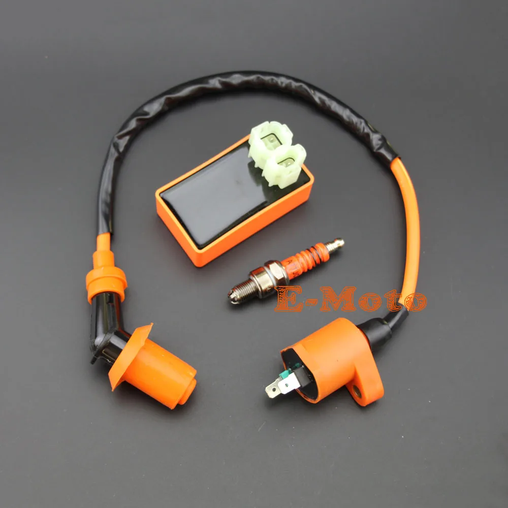 

Performance Racing 6 pins AC CDI box + Ignition Coil + A7TJC Spark Plug GY6 50 80 110 125 150cc Moped Scooter ATV Go Carts
