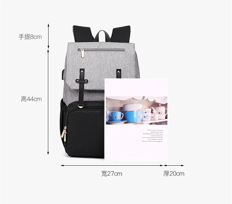 Fashion Diaper Bag Mummy Backpack Large Capacity Maternity Nappy Bag Usb Baby Stroller Bag Waterproof Oxford Handbag For Mother (12)