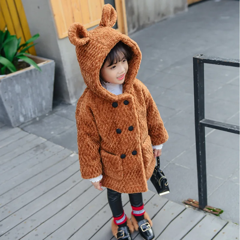 

Children's wear girls jacket and winter wear padded coat 2018 new Wool children's wear cashmere children's fashion coat YR-102