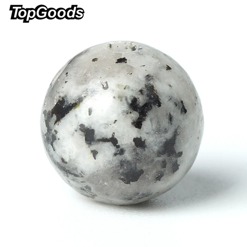

TopGoods Natural Stone Beads Black Granite Gemstone Loose Rou d Gem Bead 6/8/10mm Tienshan White Quartz For Muslim Rosary Beads