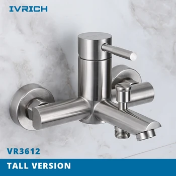 

IVRICH Bathroom Handheld Shower bath faucet SUS304 Stainless bathing water mixer bathtub faucet Hot Cold bath tap VR3612