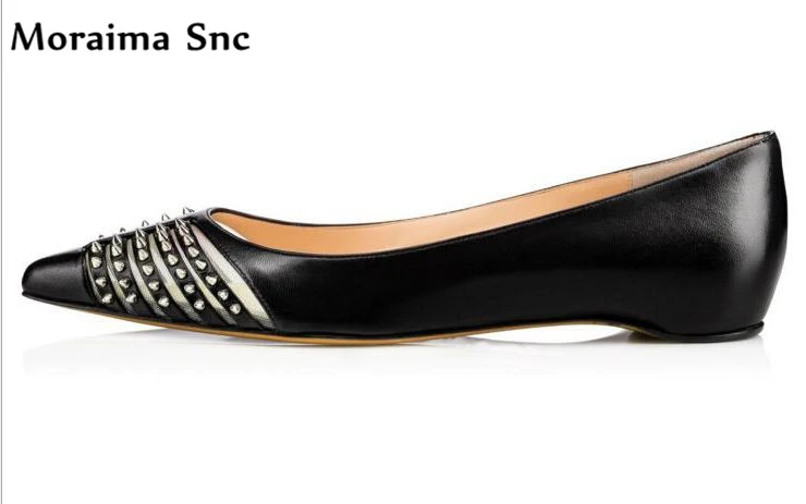 

Moraima Snc hot selling comfortable flats pointed toe Rivets studded slip-on concise type cause shoes sexy women