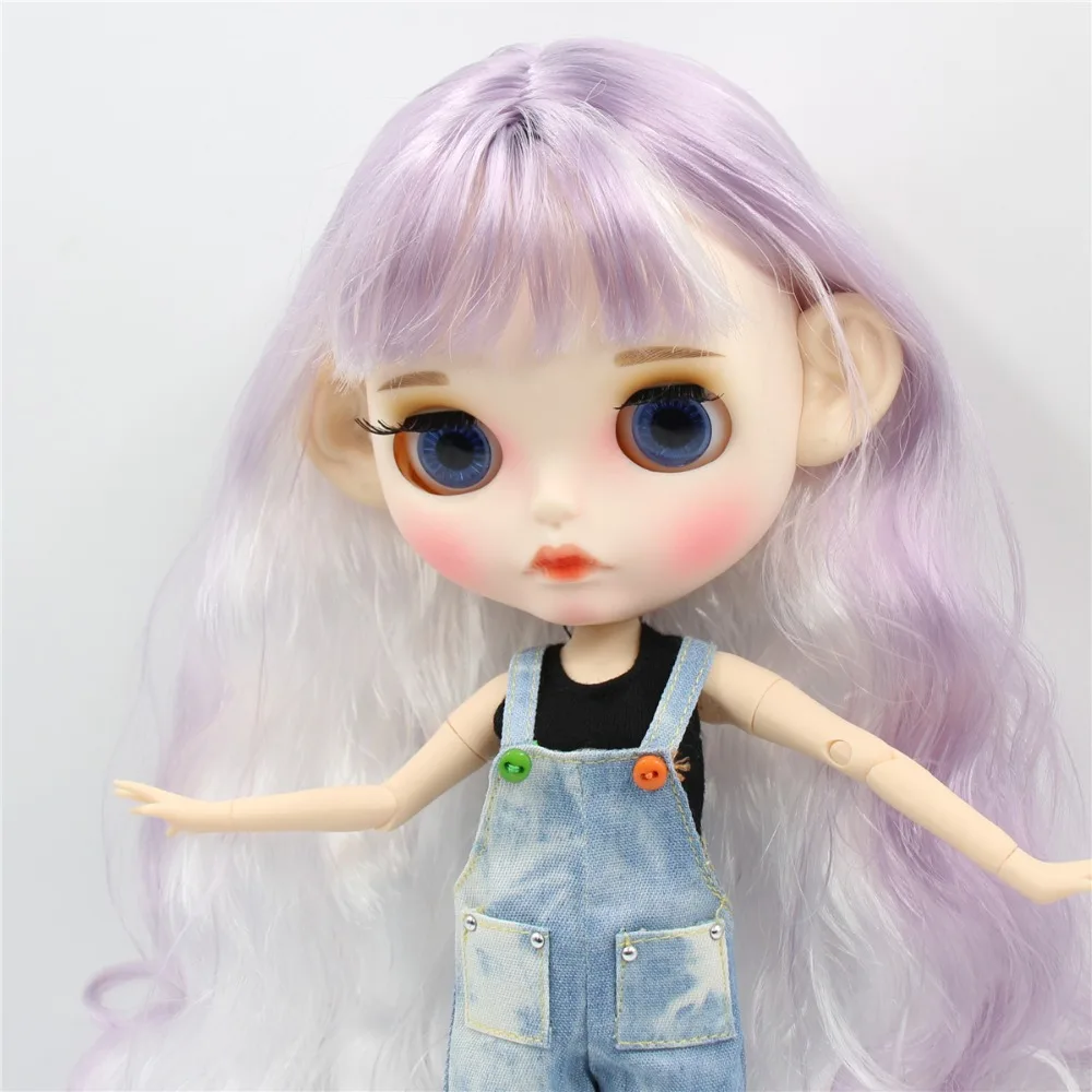 Ледяная кукла DBS Blyth 1/6 bjd белая кожа сужение тела фиолетовые белые волосы Новые