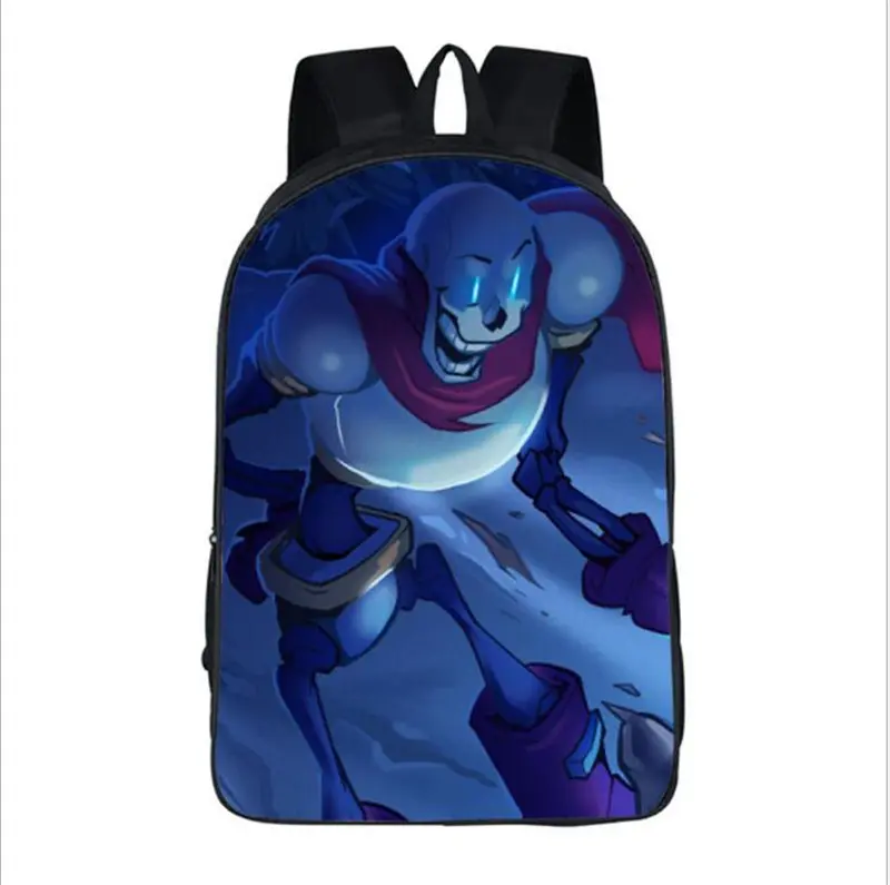 Аниме Undertale рюкзак для подростков девочек мальчиков студентов Bookbag Sans Papyrus Мультфильм mochila мужчин ноутбук плечи сумки Дорожная сумка - Цвет: B