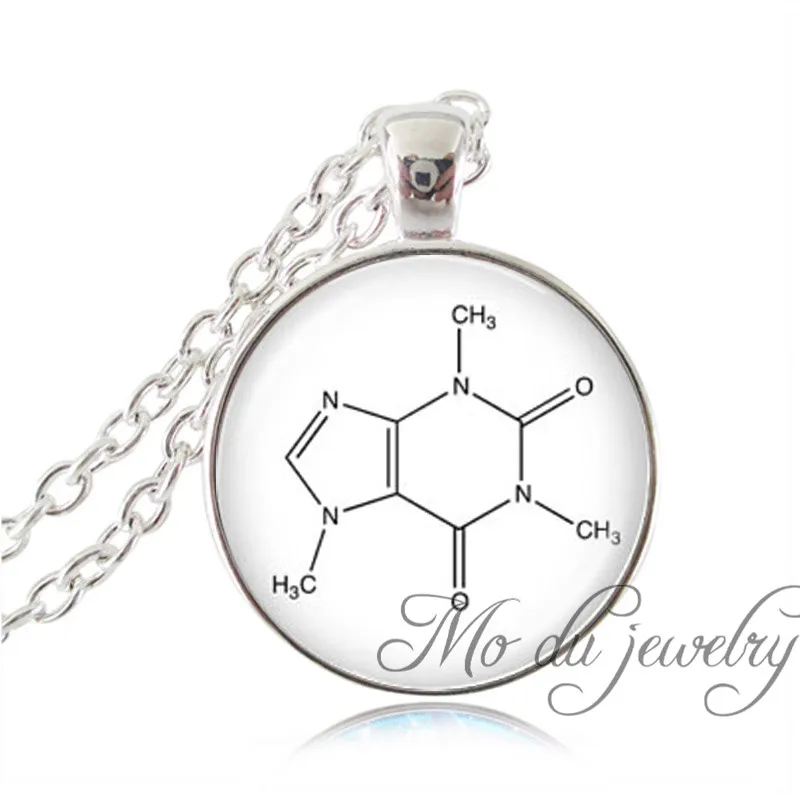 Chemistry Caffeine Molecular Structure Long Necklace Biology Chemistry