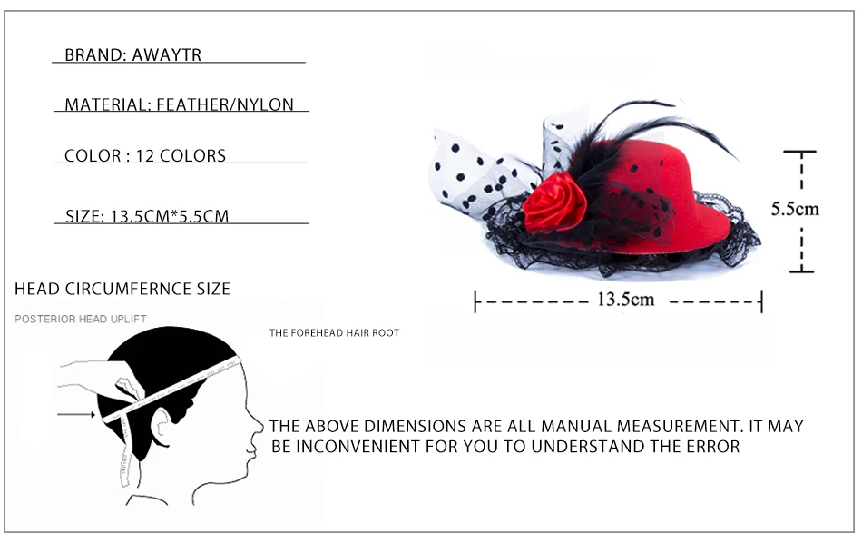 AWAYTR, чародейка, женская шляпа с вуалью, новинка, перо, цветочный рисунок, заколки для волос, вуаль, аксессуары для волос шляпы, бант, для девушек, заколки для волос, вечерние