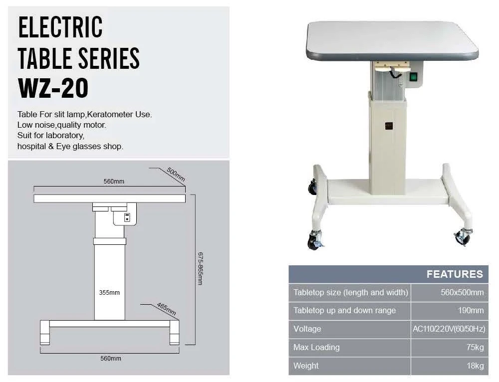 WZ-20 Высокое качество Моторизованный небольшой подъемный стол для очки магазин Применение
