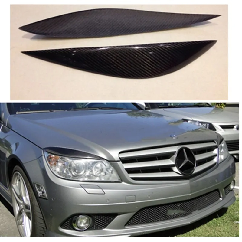 Carbon fiber headlight border covers for benz C180 C200 C260 C300 W204 2008 2011 car exterior