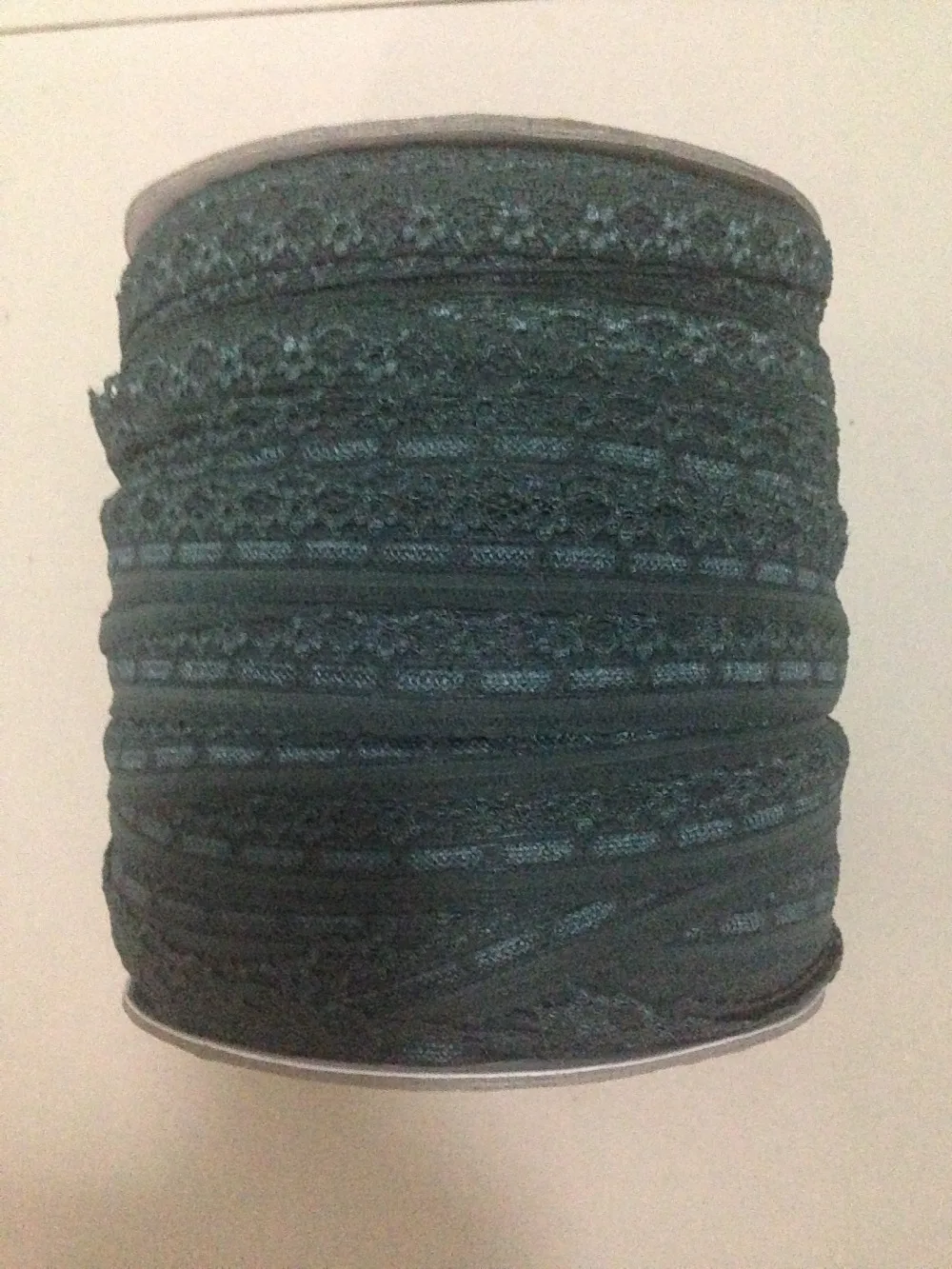 

1 roll ( 445 yards) 2.5cm width dark green elastic stretch French lace headband patches DIY sewing garment accesorries apparel