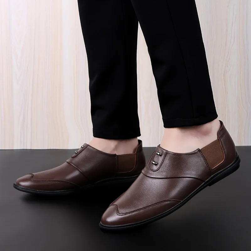 Мужская обувь; модные черные мужские туфли из натуральной кожи; Роскошные Брендовые мужские водонепроницаемые мокасины; мужские лоферы без застежки; мокасины; большие размеры