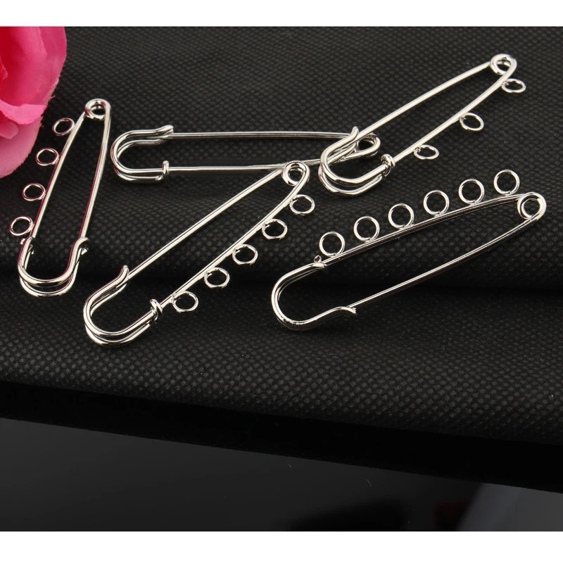 3pcs/lot Color 3/4/5/6 Hole Brooch Base Findings Safety Pins Connectors