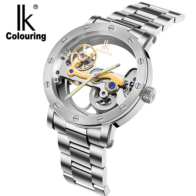 

Luxury Retro Orologio Uomo Mens Golden Skeleton Automatic Mechanical Wrist Watch Waterproof Original Box Free Ship