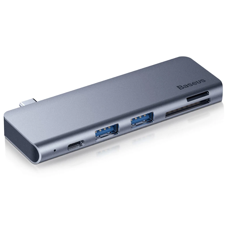 Gray Baseus USB C концентратор type-c для нескольких портов USB 3,0 USB3.0 type C адаптер питания USB-C концентратор разветвитель док-станция для Macbook Pro Air USBC HAB - Цвет: Gray